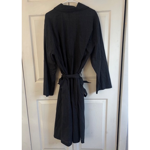 NWT Polo Ralph Lauren Mens Black Check Robe Sleepwear Dressing Gown Size M - Picture 3 of 13